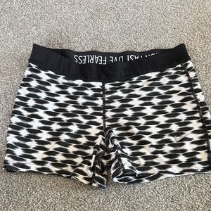 Nike Women's Black and White Athletic Shorts